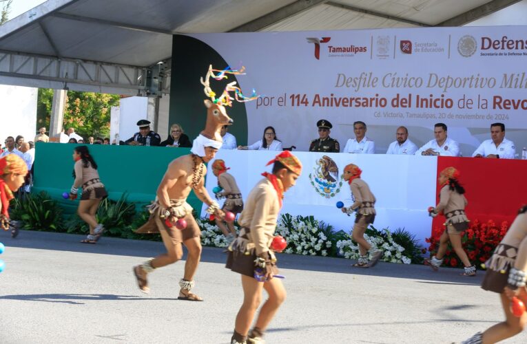 Encabeza Américo Villarreal desfile por el 114 Aniversario del Inicio de la Revolución Mexicana