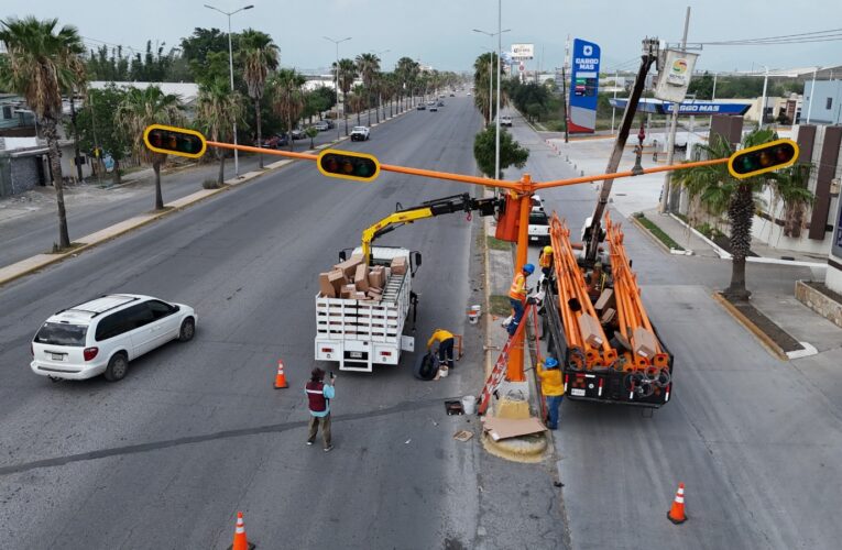 Avanza modernización en la capital de Tamaulipas; red semafórica registra 50 % de avance