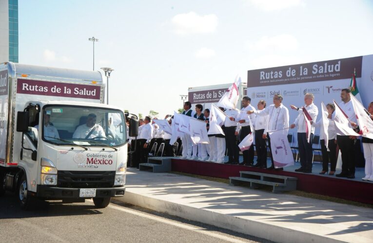 Da Américo banderazo histórico a las Rutas de la Salud en Tamaulipas; garantizan abasto de medicamentos