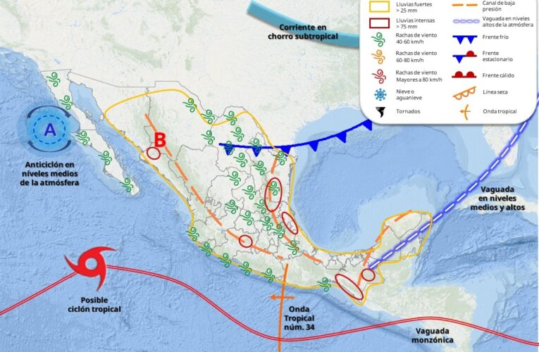 Prevén lluvias por ingreso del Frente Frío No. 4 en Tamaulipas a partir del jueves; persistirán altas temperaturas