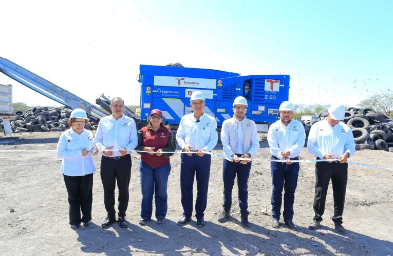 *Pone en marcha Américo Villarreal planta trituradora de neumáticos en Matamoros*
