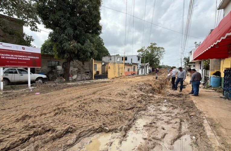 Gobierno y DIF Tamaulipas desarrollan obras viales a través del programa Lazos del Bienestar