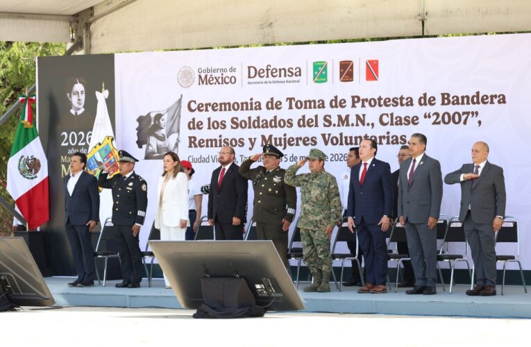 Gobierno de Tamaulipas honra la Batalla de Puebla con toma de protesta de jóvenes del SMN