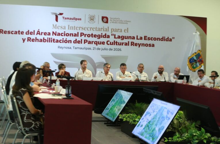 Revisa Américo avances de la estrategia integral para rescatar Laguna La Escondida y rehabilitar el Parque Cultural Reynosa