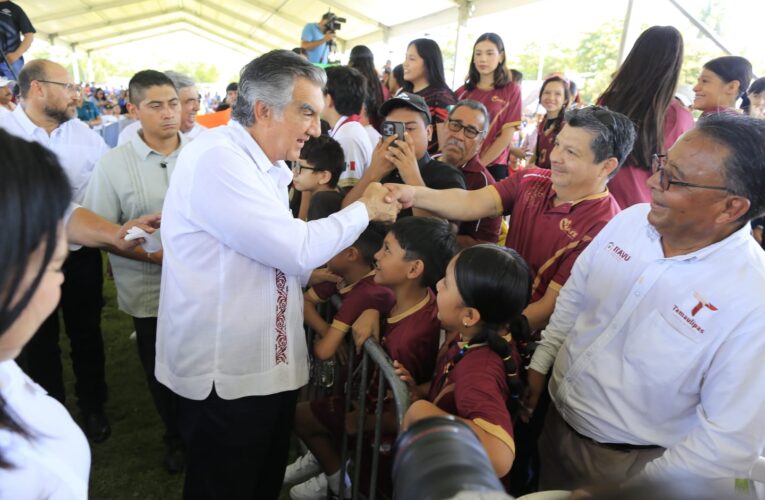 Arranca Américo Villarreal libramiento poniente y entrega obras hidráulicas y deportivas en El Mante