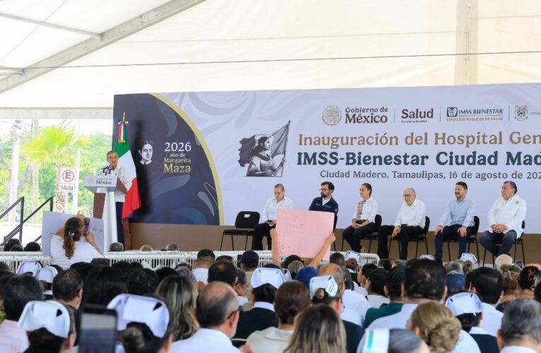 Inaugura Claudia Sheinbaum Hospital General de Ciudad Madero; brindará atención médica para 538 mil personas