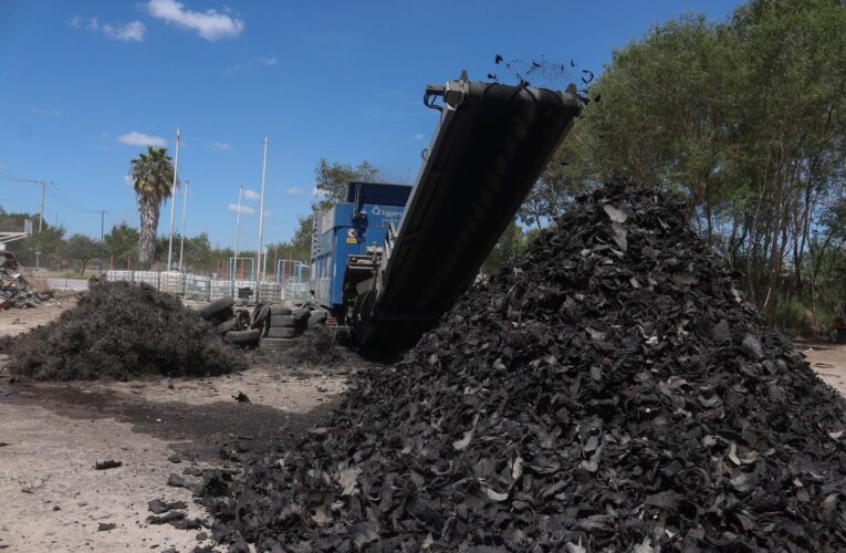 Reduce SEDUMA los riesgos sanitarios y ambientales con trituración de llantas en Reynosa